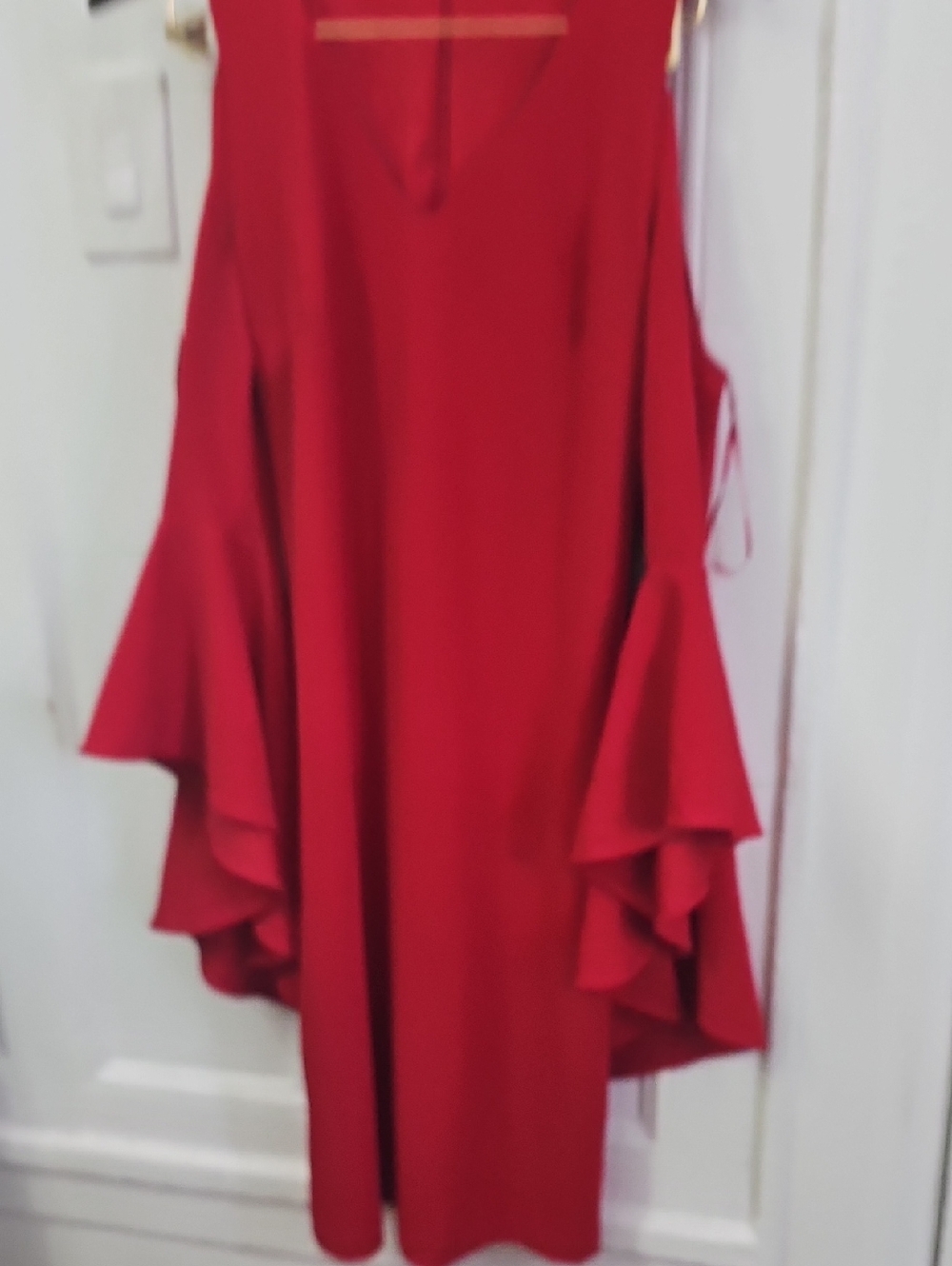 Vince Camuto Red Asymmetrical Ruffle Dress